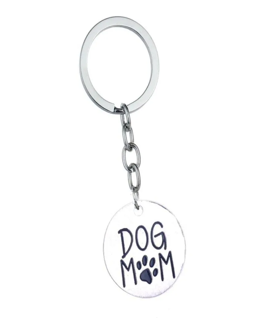 12pc härlig hund Keyring Cute Pet Paw Prints Pendant Keychain Family My Mamma Mama Mothers Women Love Jewets Gift Fashion9788350