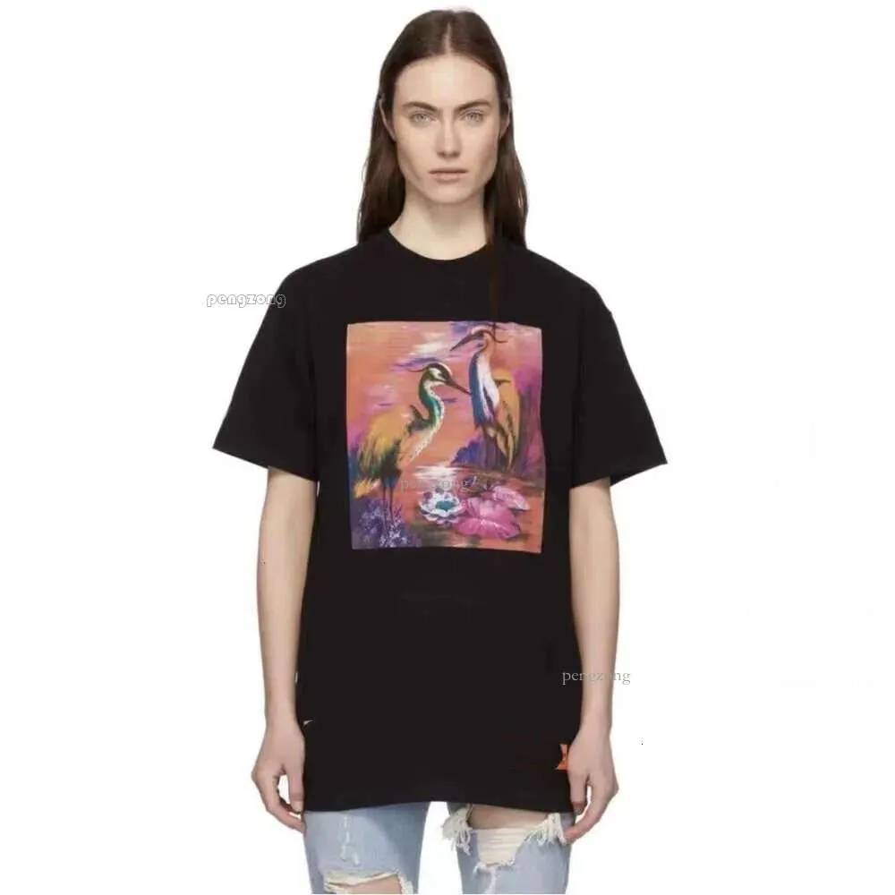 T-shirt da uomo più venduta 2024 Summer Heron T-shirt da uomo allentata casual in stile designer con stampa dell'alfabeto maniche corte Presston Abbigliamento Hip Hop di lusso 736