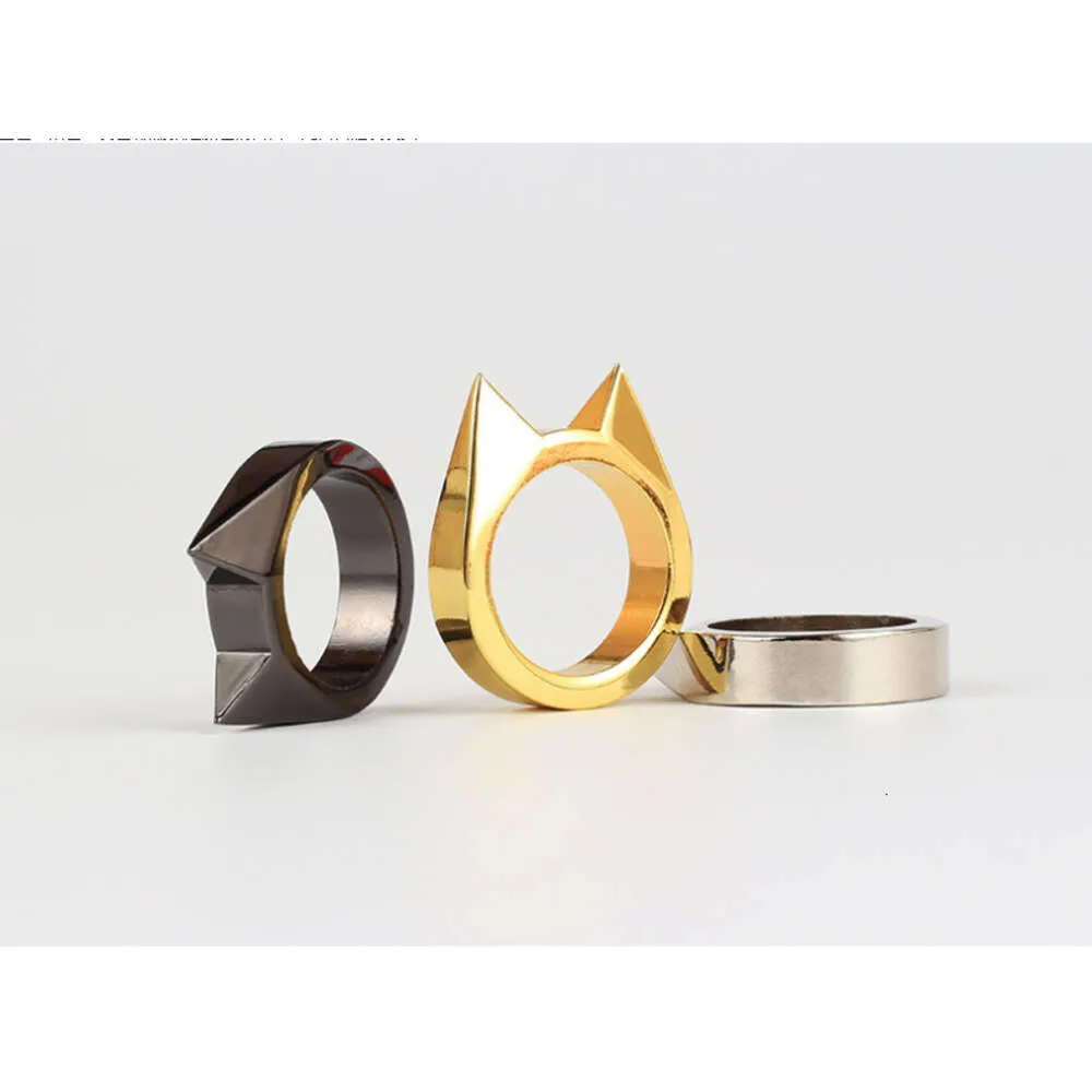 Cats Ear Self Defense Ring Womens Designer Wolf Supplies Single Finger Button Window Breaker Trigger Tiger 62AJ