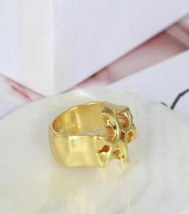 För kvinnor för tjejmärke 18k Real Gold Plated Brand Band Cluster Cocktail Cocktail Rings Ring Letter Fashion9512236