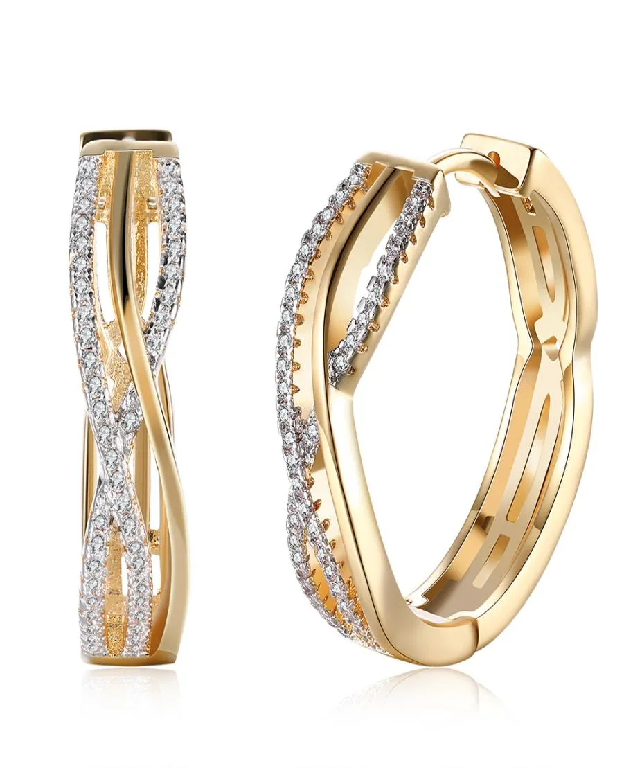 K Gold Zircon Ear Clasp Line على شكل ماس رومانسي للرياح الرومانسية مقطع الأذن 3423870