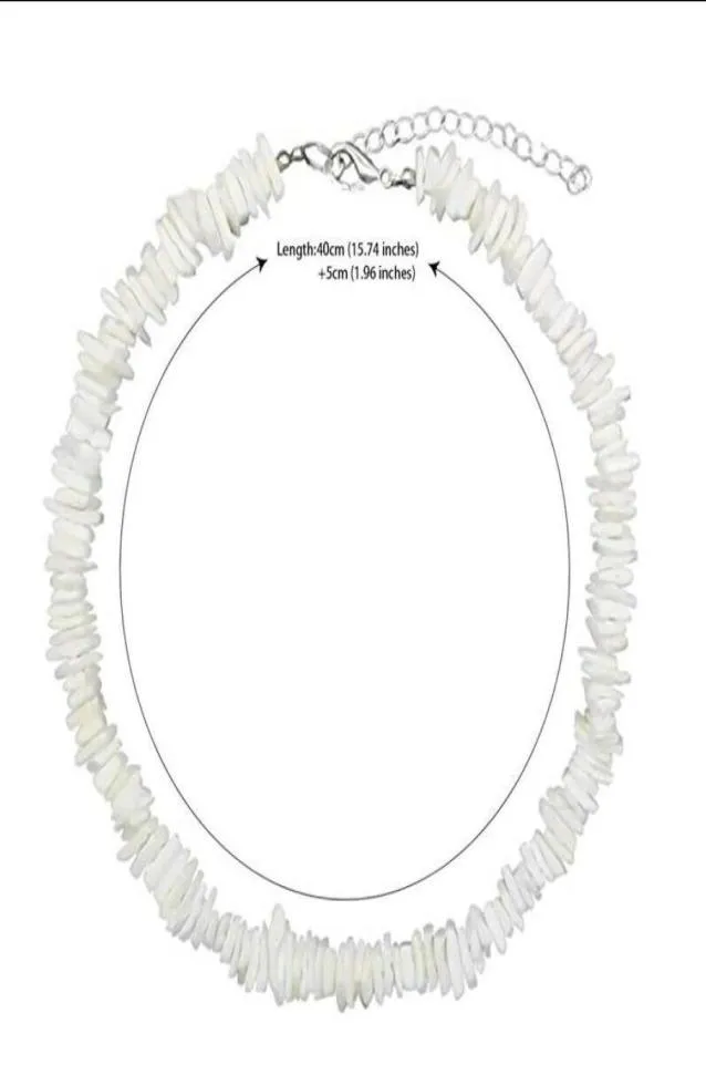 Collier de coquillages Puka tandis que 18quot collier de coquillages ras du cou de surfeur collier de coquillages de mer 2966089