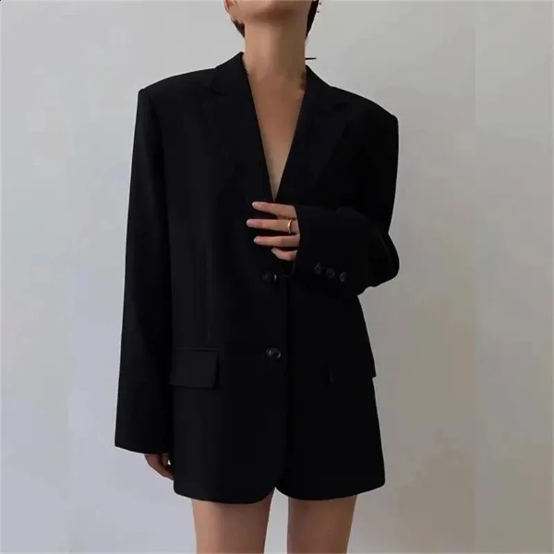 Womens Blazer Coat Spring Autumn Korean Version Retro Style Suft Jacket Temperament Trend Des Thin Woman Top 240202