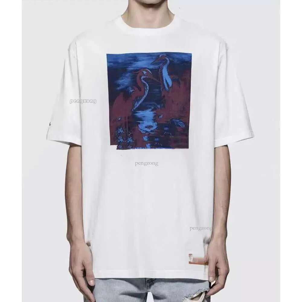 T-shirt da uomo più venduta 2024 Summer Heron T-shirt da uomo allentata casual in stile designer con stampa dell'alfabeto maniche corte Presston Abbigliamento Hip Hop di lusso 335