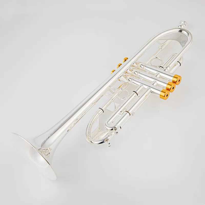Vendita calda Stradivarius tromba in Sib TR600 strumento musicale placcato argento Nuovo bocchino per tromba di livello professionale