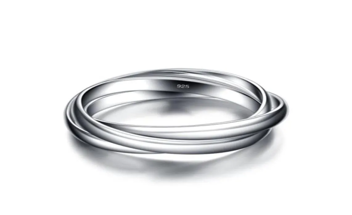 Anel de prata esterlina moda combinação de 3 anéisContraído sólido 925 anel de prata tamanho 611 para mulherPersonalidade joias de prata2716779594668