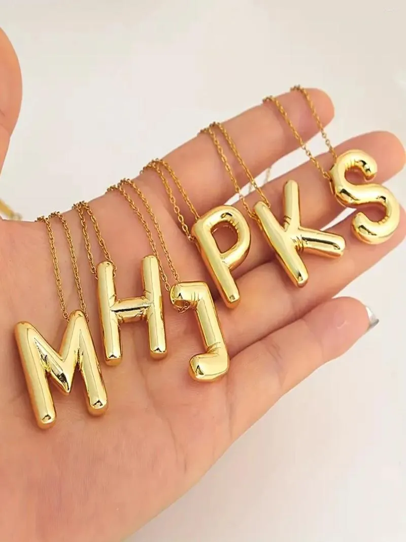 Hanger Kettingen 1pc Heren A-Z Ketting 3D Ballon Bedel Naam Gouden Schattig Mode Letter Cadeau