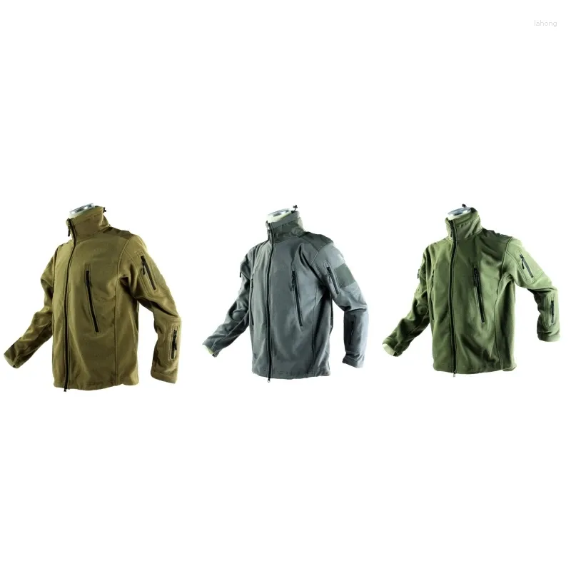 사냥 재킷 콜드 저항성 소프트 쉘 내부 P300 바람과 따뜻함 보호를위한 두꺼운 나일론 패널이있는 양털 재킷 3