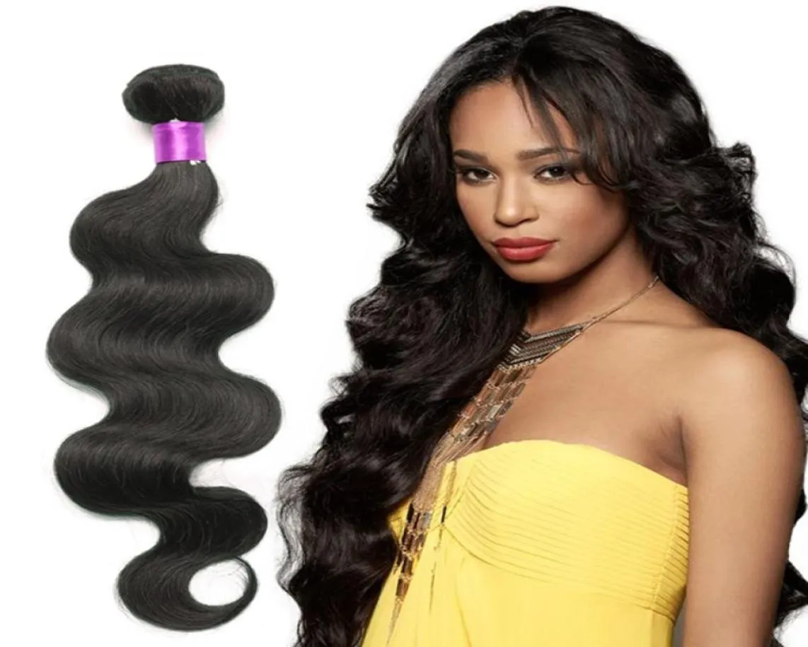 Cheveux brésiliens de vague de corps tisse 8A qualité Virigin Extensions de cheveux humains péruvien malaisien indien cambodgien brésilien humain 9481216