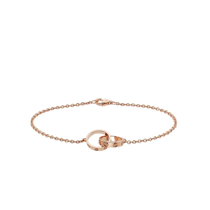 2024 High Edition stalen bedelarmbanden liefde voor vrouwen meisjes dames cadeau ontwerper sieraden klassiek ontwerp dubbele lus Crossedq9