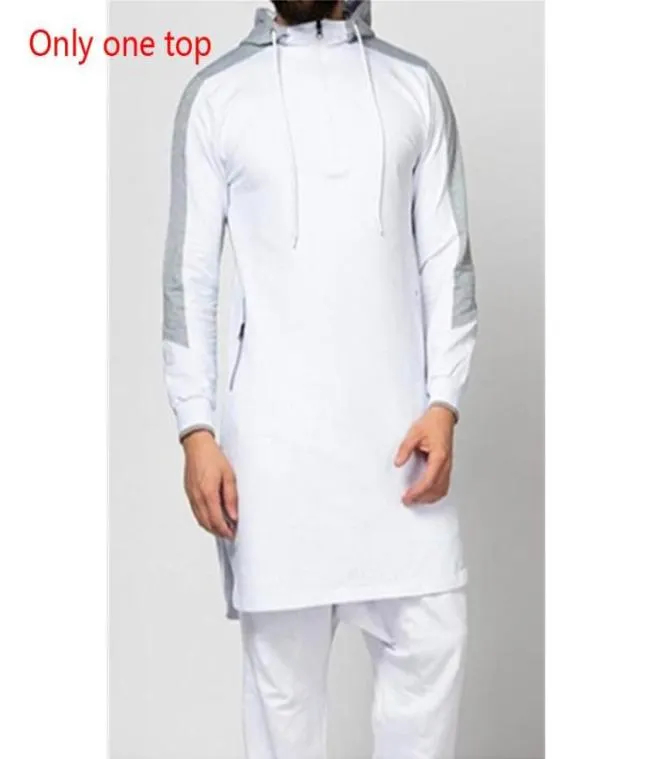 Mężczyźni Jubba Thobe muzułmańskie arabskie ubranie islamskie Abaya Dubai Kaftan Winter Long Rleeve Switching Saudyjka Arabia Swater Ethic5528937