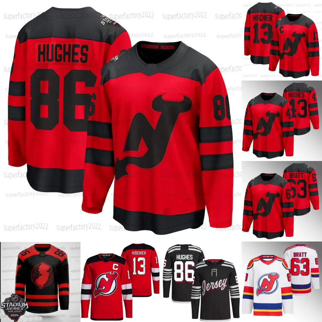 Devil 2024 Stadium Series Hockeyshirt Jack Hughes Jesper Bratt Nico Hischier Erik Haula Ondrej Palat Luke Hughes Tyler Toffoli Dougie Hamilton John Marino