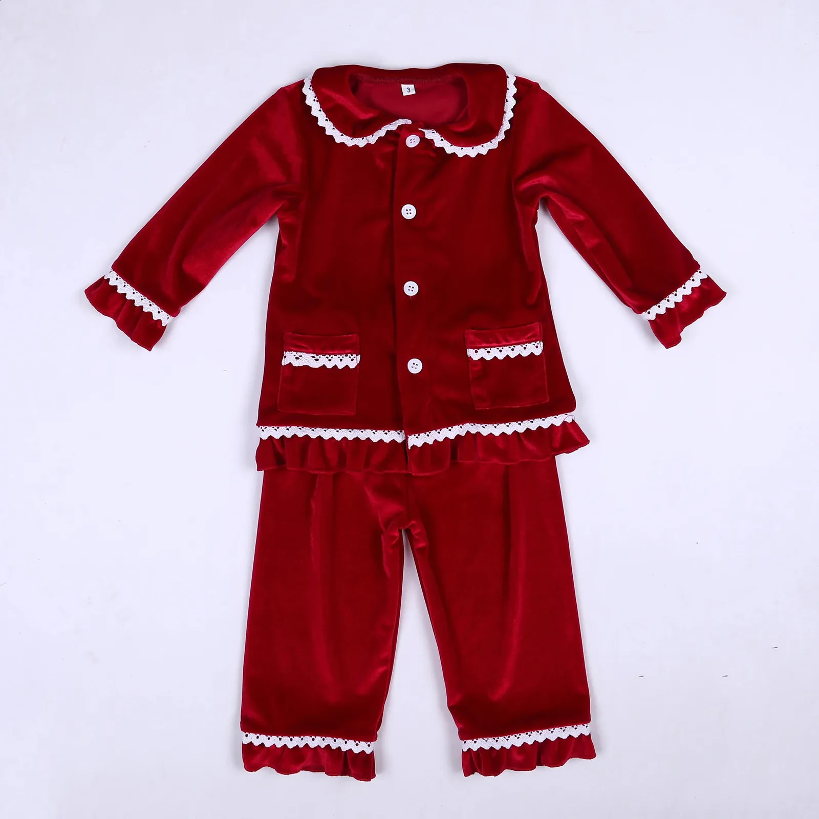 Winter Family Christmas Matching Outfits Kids Clothes Girls Boys Red Velvet Pyjamas Green Cream White PJS Set Sleepwear 240118 From Yujia08 15.47 DHgate.Com
