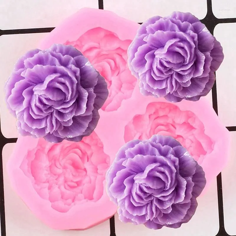 Moules de cuisson 1pc jolie fleur de pivoine silicone moule de mariage cupcake fondant outil de décoration de gâteau