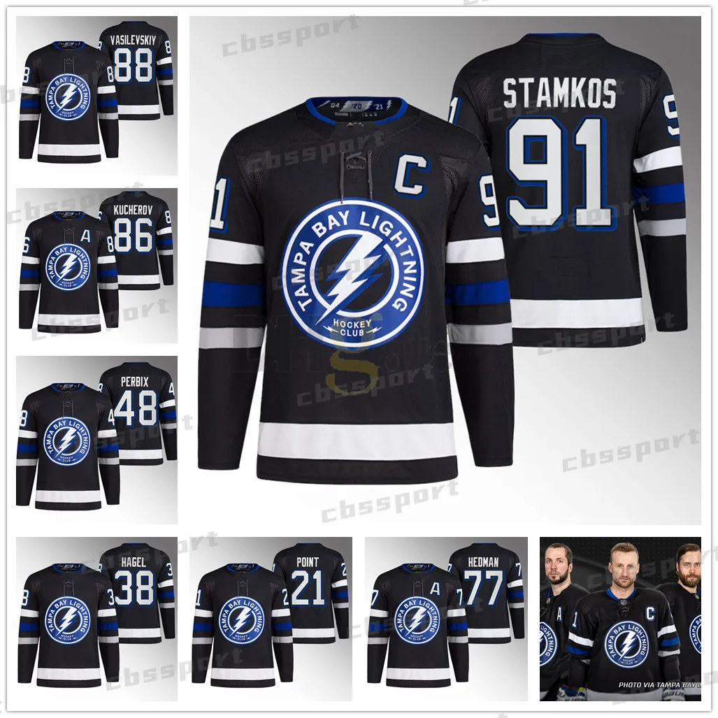 Steven Staos Lighing 2024 Troisième maillot Nikita Kucherov Vladislav Namesikov Andrei Vasilevskiy Brayden Point Hedman Tampa Bay Colton Killorn