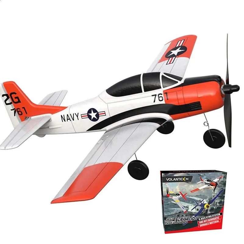 Volantex 7619 24G 6-assige schuimvliegtuigen T28 RC vliegtuigzweefvliegtuig EPP 4CH Warbird met Xpilot-stabilisator Onekey Aerobatic RTF 240131