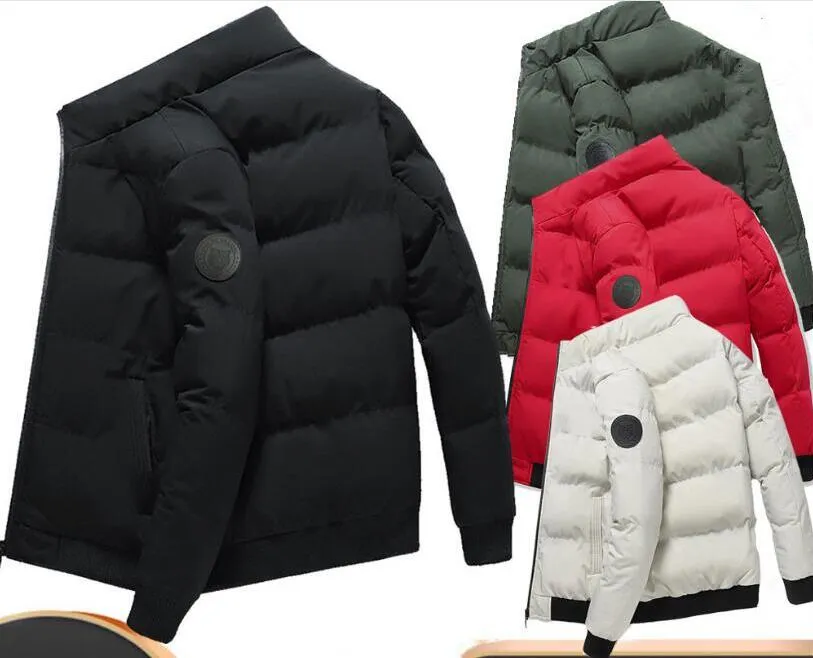 Winter Mode Nieuwe Heren Rits Stand Kraag Katoenen Jacketcasual Verdikte Warme Parka Hiphop Straat Heren Jogging Sportjas