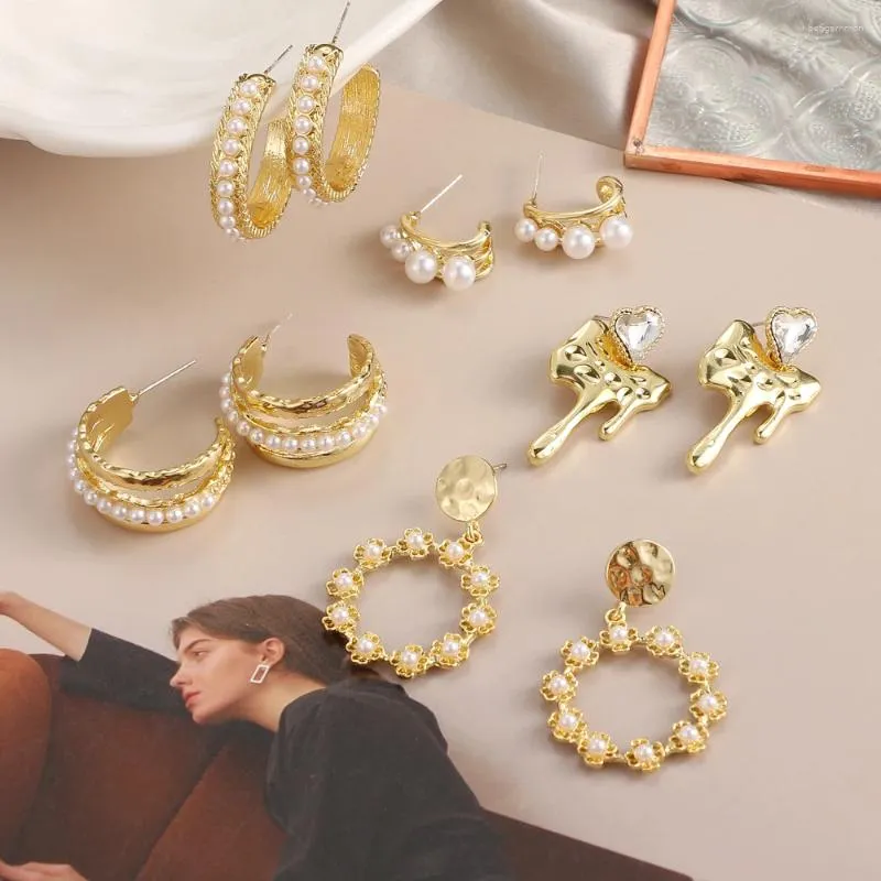 Baumeln Ohrringe Vienkim Mode Gold Farbe Metall Tropfen Einfache Für Frauen Erklärung Schmuck 2024 Pendiente Zubehör