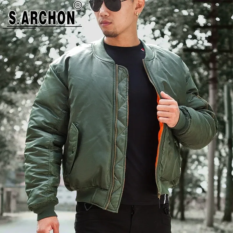 MA1 Mannen Winter Warm Militaire Airborne Vlucht Tactische Bomberjack Army Air Force Fly Pilot Jacket Motorcycle Down Jas 240125