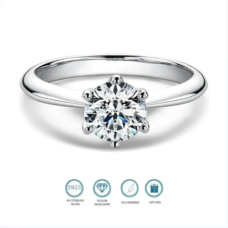 GRA Certyfikowane 13CT Ring VVS1 Lab Diamonds Solitaire for Women zaręczynowe obietnica weselna żydów 240130