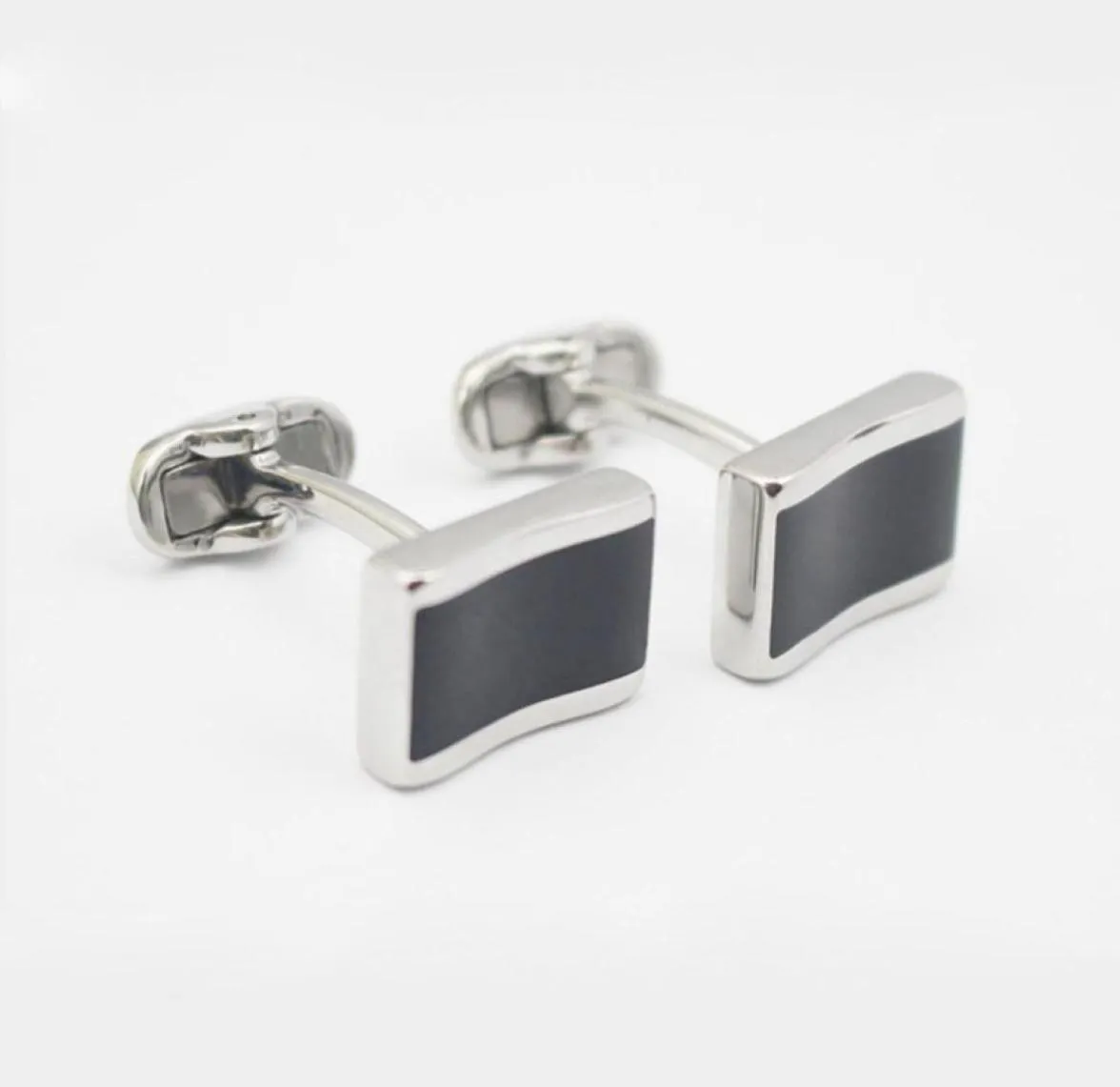 Highgrade Rectangle Cufflinks Men039S قميص الكفة مجوهرات مخصصة أزرار أزرار أزرار أزرار أزرار زفاف أسود زفاف جيميلو 2701636