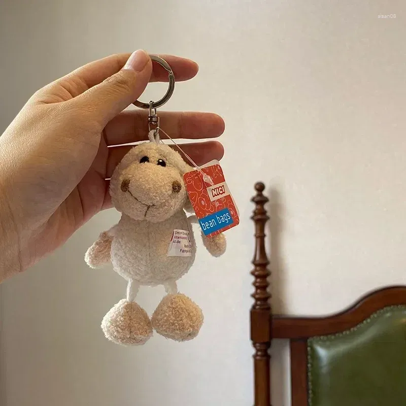 Keychains 2024 Cute Lamb White Plush Pendant Sheep Lovers Keychain Bag