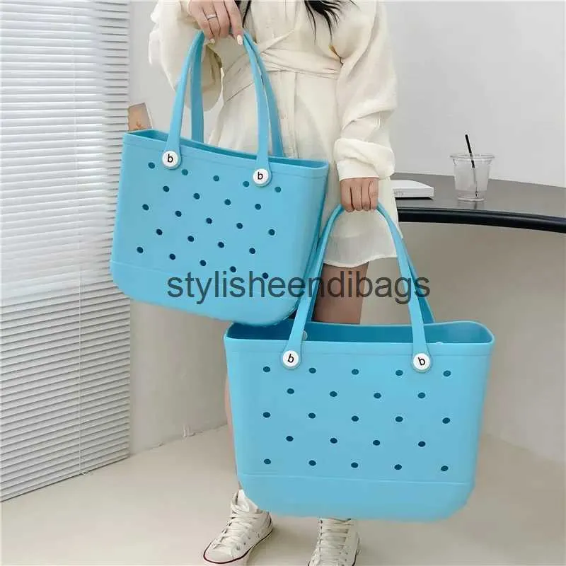 Totes L/XL Beach Bogg Bags Summer Waterproof Travel Sea Women Tote Handbags Storage Shoulder Rubber Large Womens Bogg Beach Bags GiftH24219