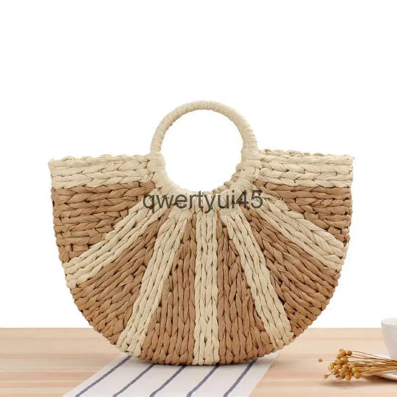 Bakken alf Ronde Geweven Dames andbag Boemian Zomer Stro Beac Bags andle Vrouwelijke Tote Bag andmade Soulder BasketH24218