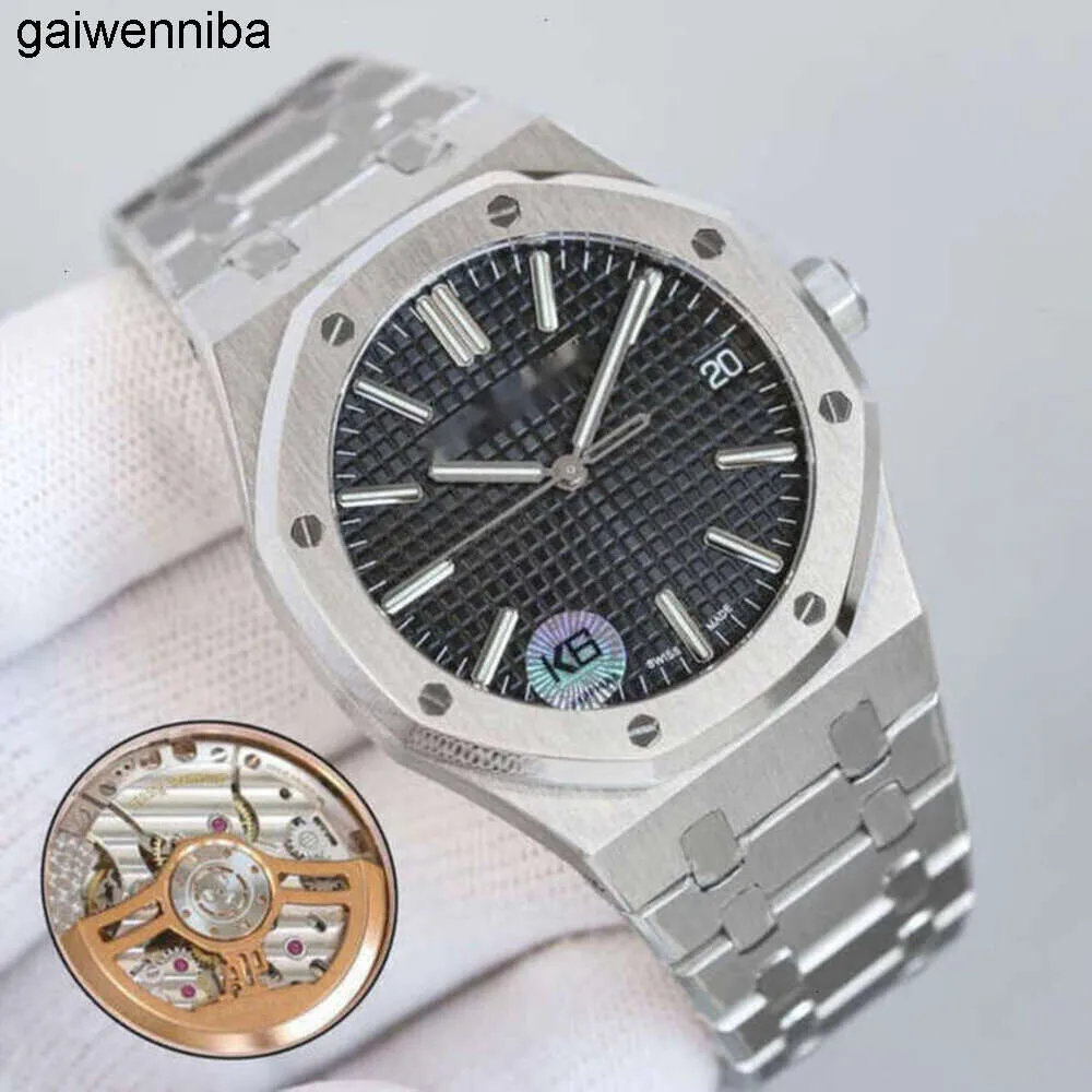 Audemar Piquet Auto Watch Luksusowe męskie Menwatch z pudełkiem 2325 Znakomita jakość Szwajcarska ruch mechaniczny Uhr Transparent Guma Guma Montre Royal Rel