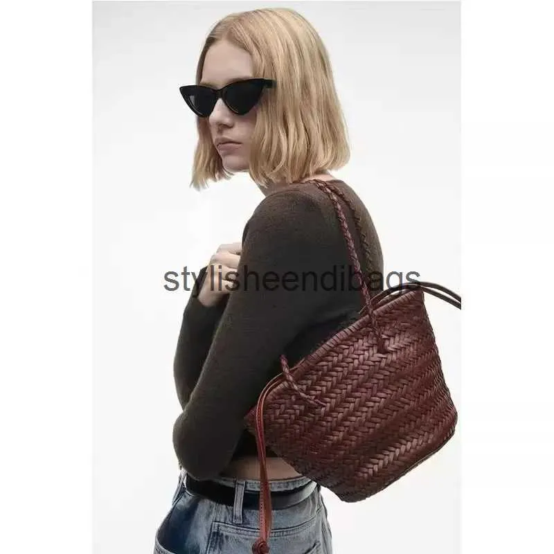 Shoulder Bags Niche Designer Luxury Retro Vegetable Basket Woven Bag High-end Fashion Armpit Bag Personalized Fashion Portable straw BagH24218