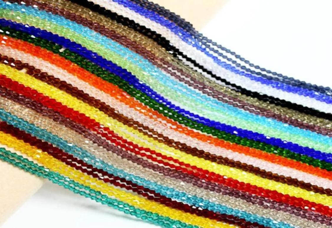 Seleção multicolorida 100 peças 4mm bicone áustria contas de cristal charme contas de vidro espaçador solto para fazer joias diy90754403491394