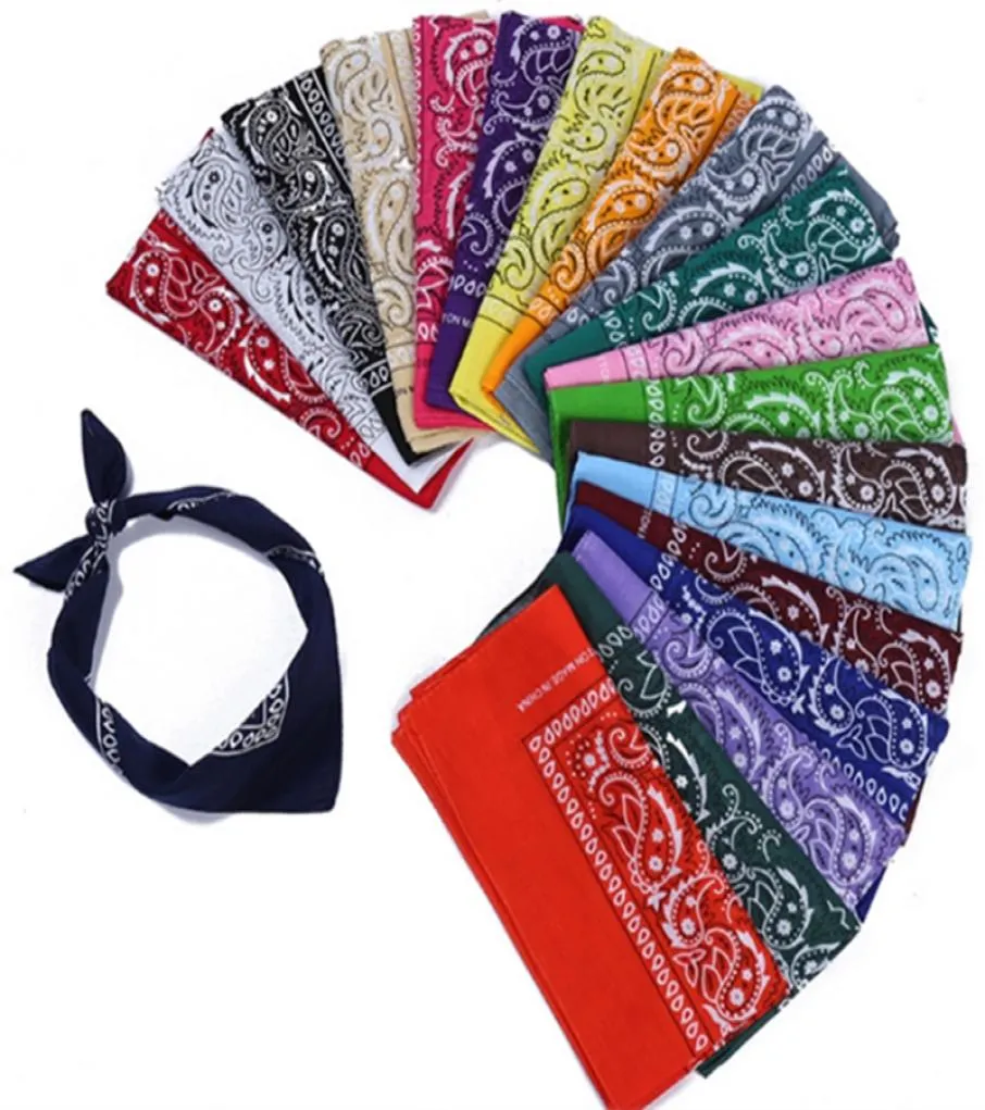 23 컬러 Paisley Bandana Cotton Headband 다기능 손목 대역 헤드 스카프 Paisley 인쇄 카우보이 반다나 스퀘어 손수건 K1891207