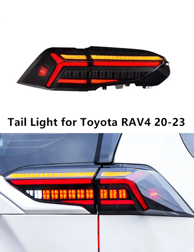 Toyota RAV4 CAR TAILLIGHT 2020-2023 후면 브레이크 리버스 라이트 자동차 액세서리의 LED 회전 신호 테일 램프