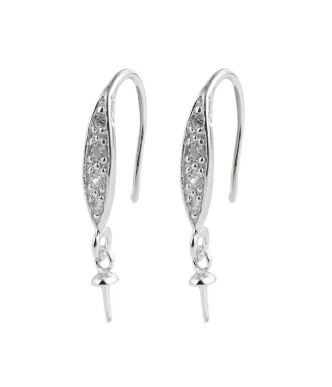 Hook Earring Inställningar 925 Sterling Silver Pearls Diy Jewelry Making Earrings Mount 5 ParS253K2724904