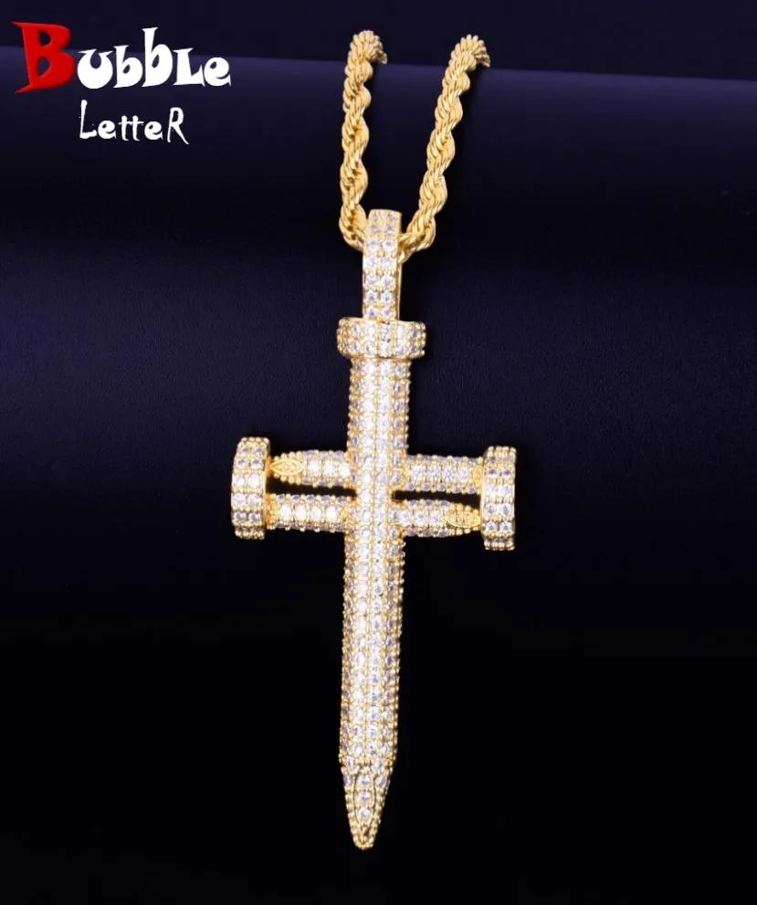 Wisiank kształtu paznokci dla kobiet mężczyzn Material Materiał miedziany sześcien Cubic Kolor Hip Hop Rock Street Jewelry Bling Charm Wisant8612554