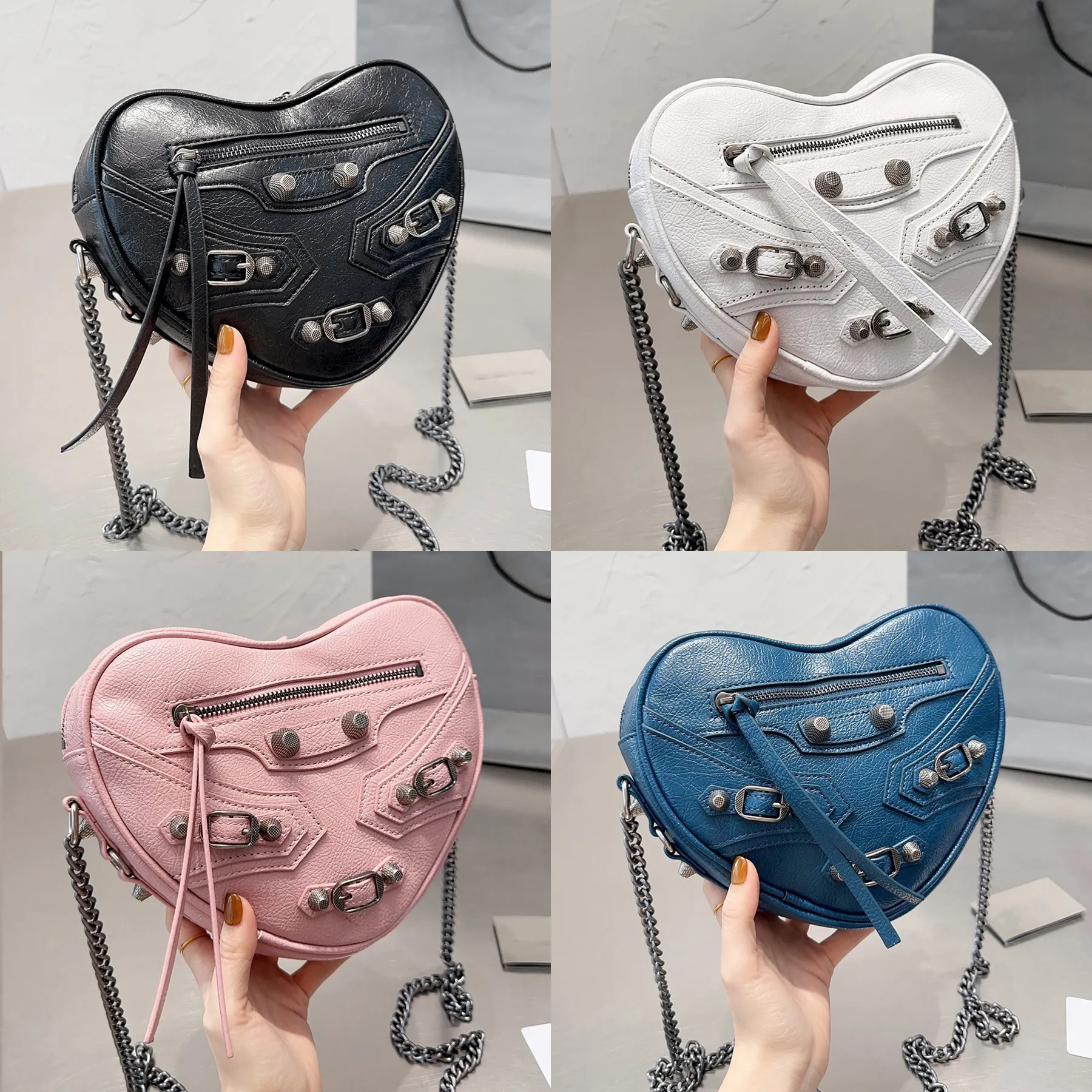 Fashion Motorcycle Chain Bag Women Cross Body Shopping tote Satchels Arena Le Cagole Rivet Bag hobo handbag Luxury purses