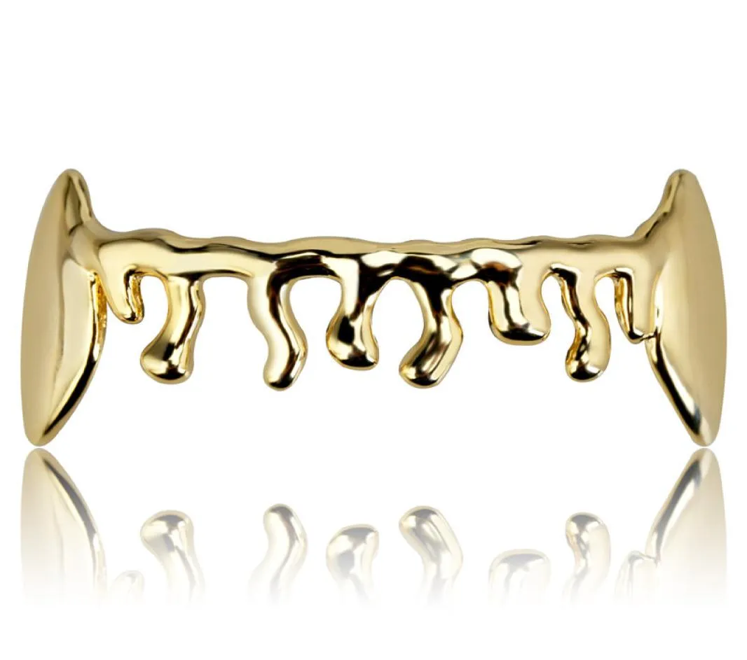 Hip Hop Bottom Dental Grills Mode 1 Stück Gold Silber Farbe Hip Hop Vampir Zähne Klammer Gold Grillz Für Männer frauen3737636