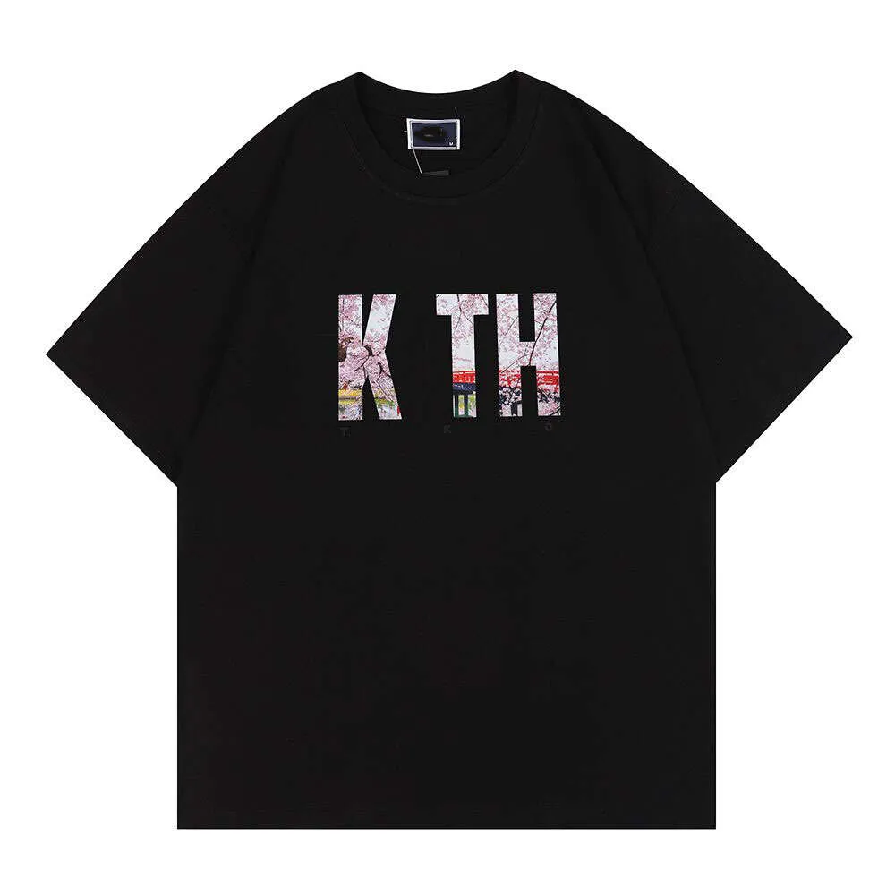 Designe vêtements de mode décontractés Kith classique Niche mode repère Sakura coton lâche T-shirt à manches courtes