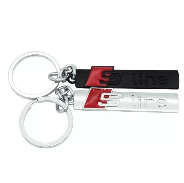 S Line Car Stickers Keychain Key Chains Rings Fob Fits for Audi Sline Logo Keyring A3 A4 A6 A7 A8 TT RS Q5 Q7 Car Styling