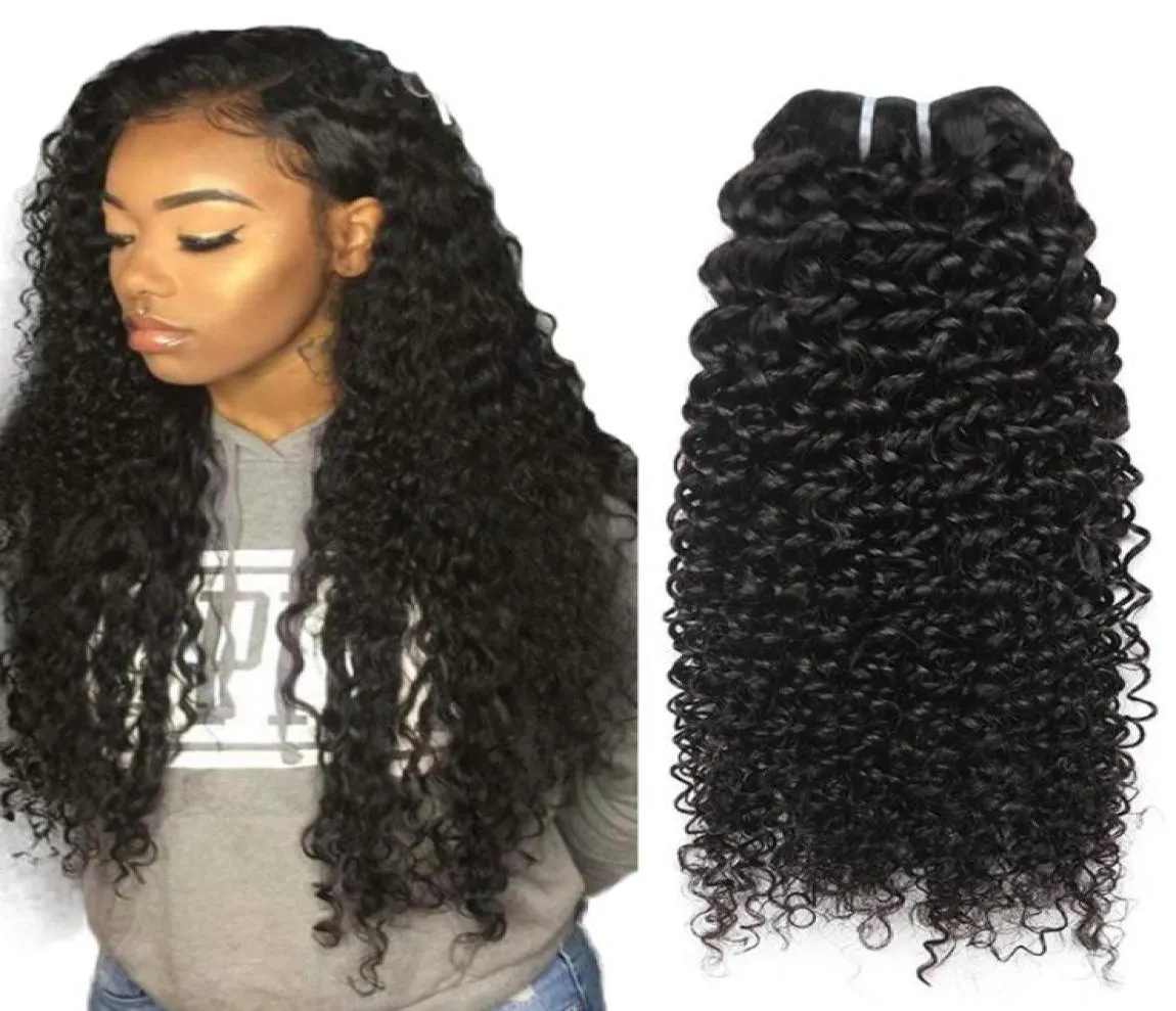 Indian Kinky Curly Virgin Hair Bundles całe nieprzetworzone kręcone ludzkie przedłużenia włosów naturalny kolor Kinky Curly Human Hair Weav86081918659