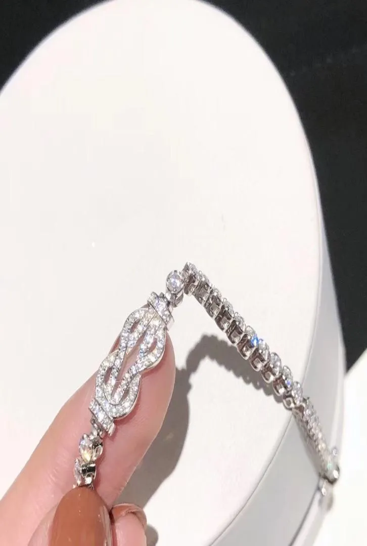 2020 NYA blixtlåsarmband fullt av diamantarmband Fashion Highend Anpassad 925 Sterling Silver Superior Quality9348315