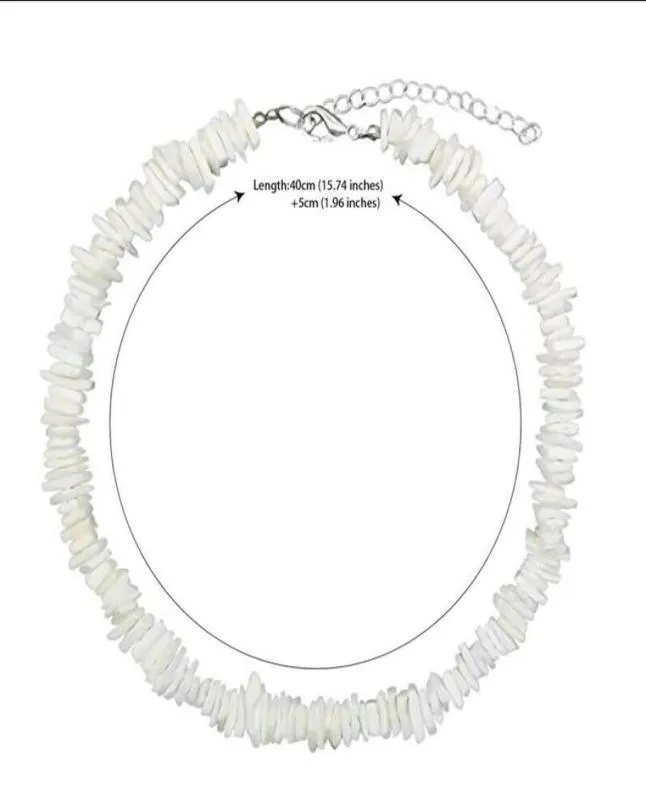 Collier de coquillages Puka tandis que 18quot collier de coquillages ras du cou de surfeur collier de coquillages de mer4368496