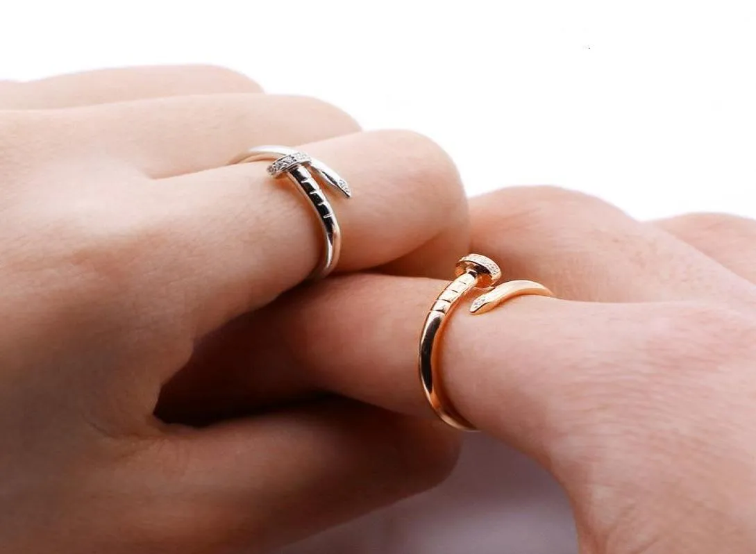 Tarjeta anillo de uñas acero titanio acero inoxidable chapado en oro 18 K oro men039s conjunto de joyas accesorios g027126316