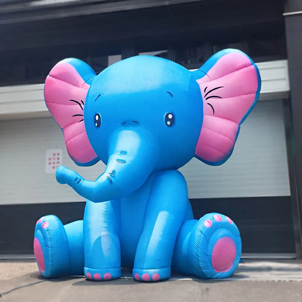 vente en gros mascotte faite sur commande éléphant gonflable décoration extérieure dessin animé grand ballon animal pour la publicité