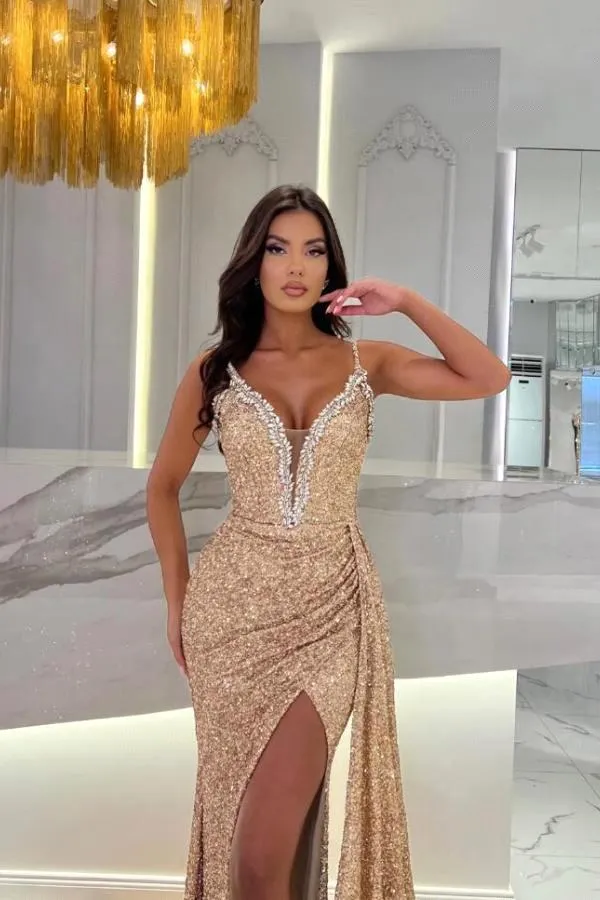 gold night out dresses SEQUIN CORSET MIDI DRESS IN METALLIC GOLD--SIS LABEL main image 1