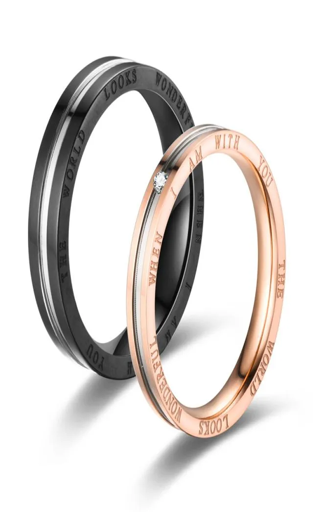 2021 Luxury Long Last smycken Hela kreativa säljer rosguld rostfria zirkonringar titanium stål par mens ringar7190582