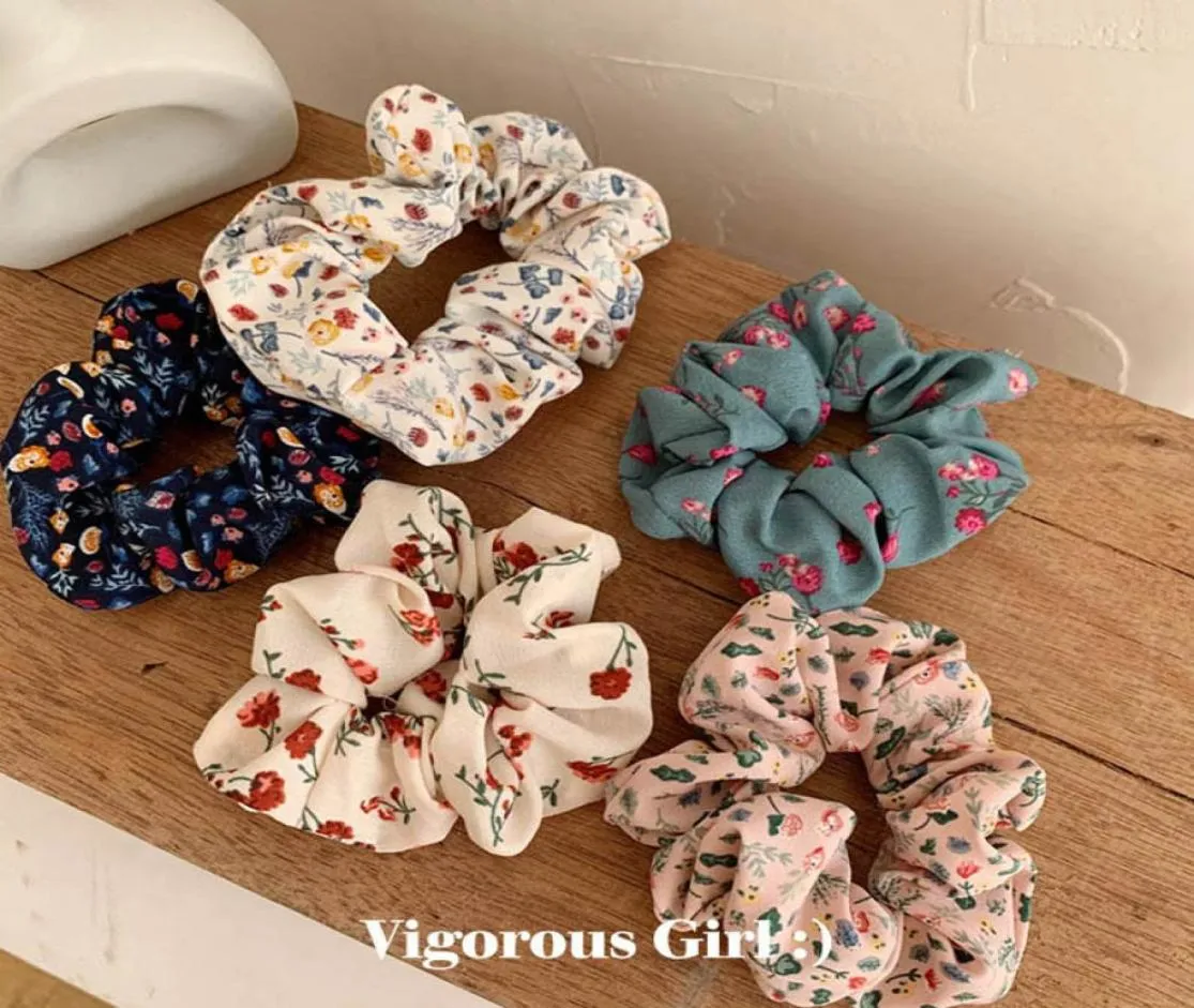 2020 INS Floral Girls Scrunchies Sweet Girls Hair Scrunchies Hårtillbehör för barn Hårband Designer Head Bands Girls Hair Ri1173219