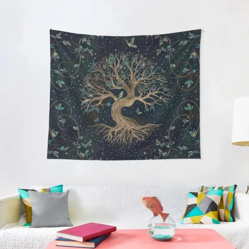 Wandtapijten Levensboom - Yggdrasil Tapijt Schattig Decor Nordic Home Kamer Esthetische Kunst Muurschildering