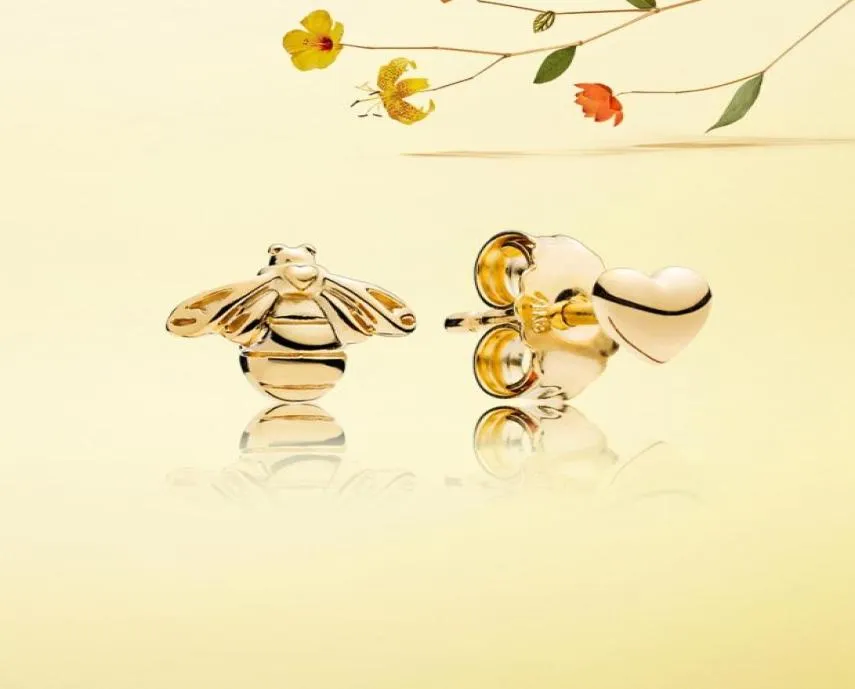 Boucles d'oreilles en gros en argent sterling 925 plaqué or 18 carats personnalité de tempérament d'abeille jaune pour bijoux boucle d'oreille de haute qualité1955998