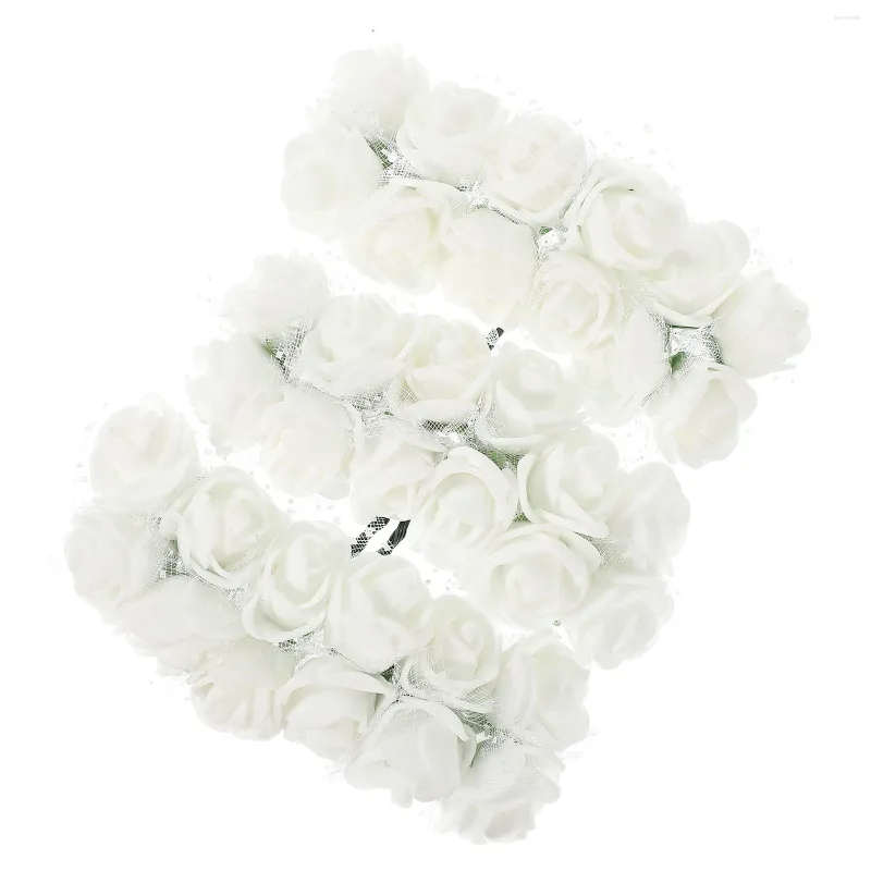 Decoratieve bloemen 144-delige kunstbloemhoofdjes Mini Rose Foams-versieringen